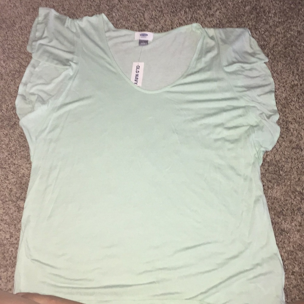 Mint green fluttered sleeve tee